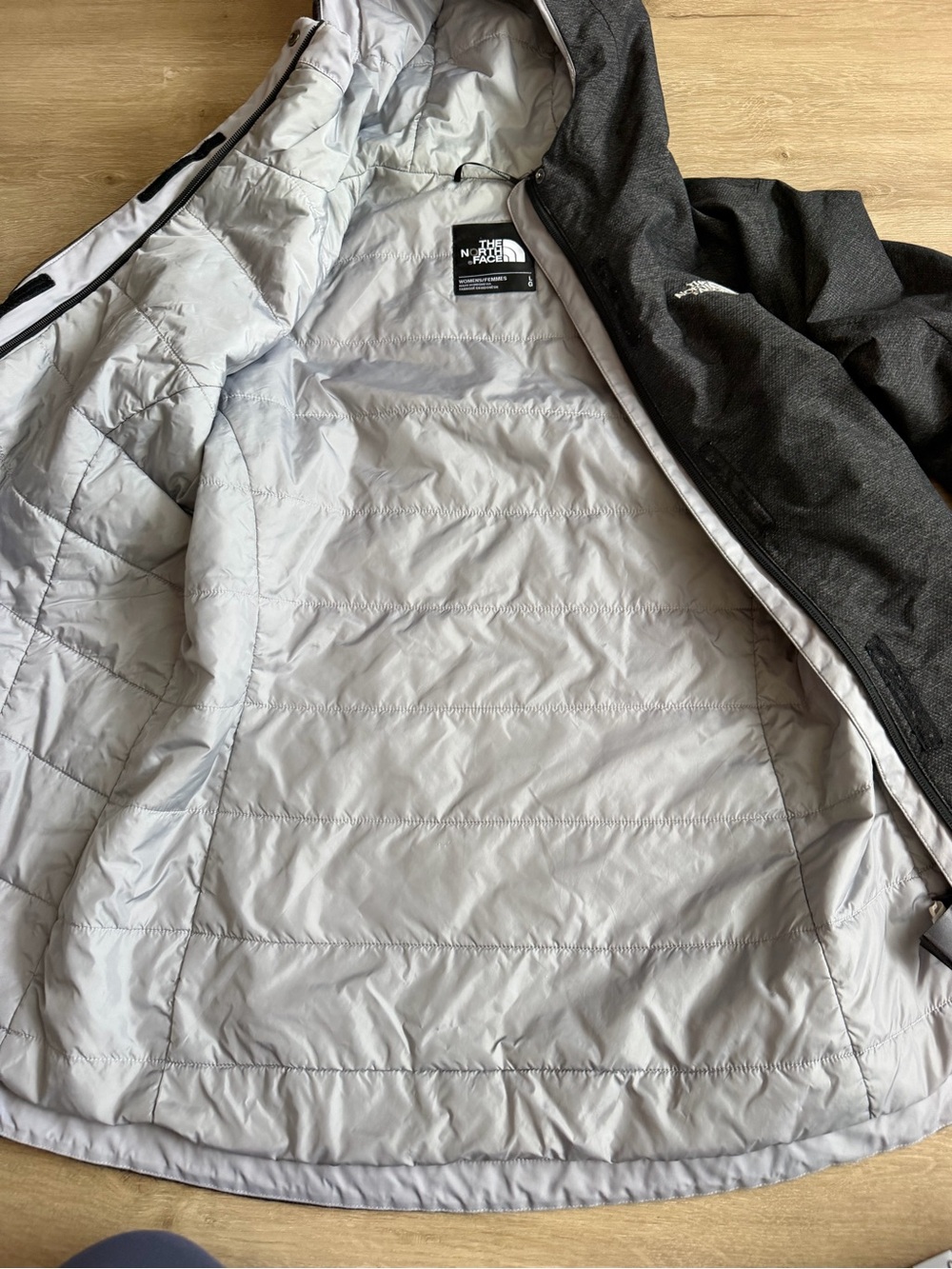 The North Face Hyvent Jacket Coat SZ L Full Zip Hooded Gray - Picture 4 of 8